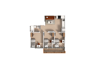 3 Bedroom | 1 Bath B Shared-Premium floor plan